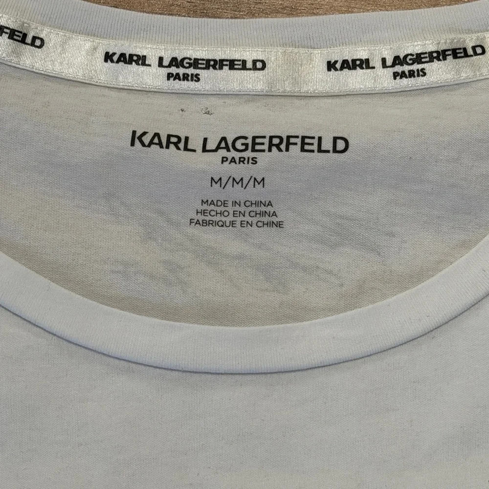 Karl Lagerfeld White C'est La Vie Tee - Picture 5 of 10